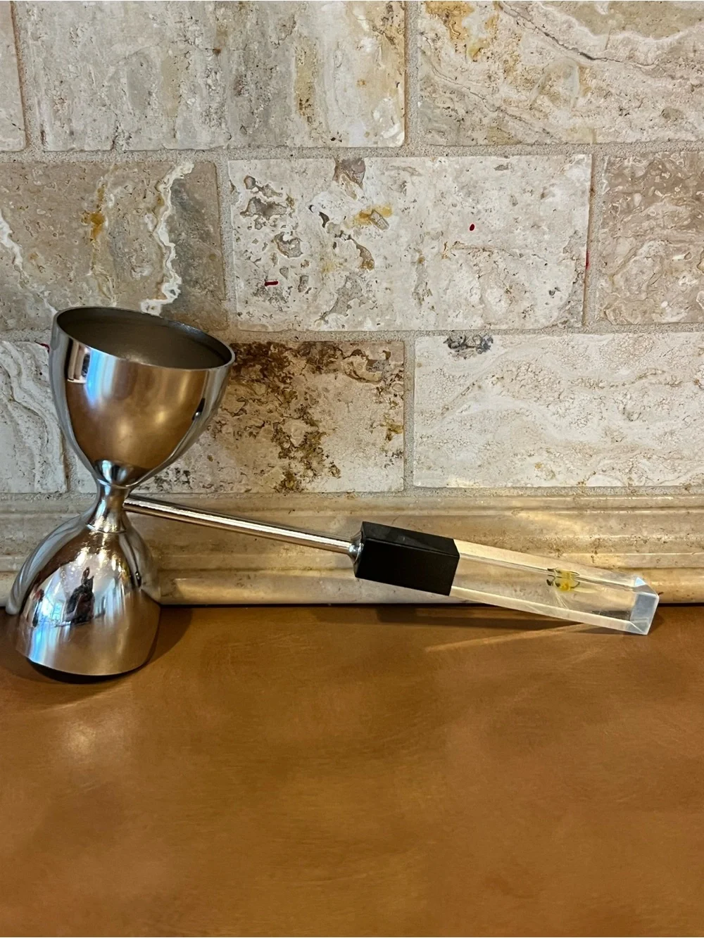 Vintage Metal Double Jigger with Lucite Fishing Lure Handle